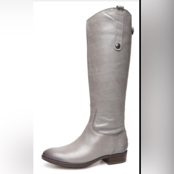 Sam Edelman Gray Leather Riding Boots – Size 6W – New in Box - Picture 1 of 13